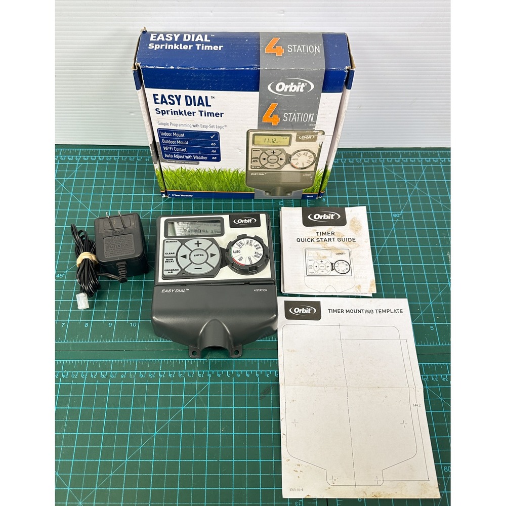 Orbit Easy Dial 4 Station Indoor Sprinkler Timer Controller 28964 Grey